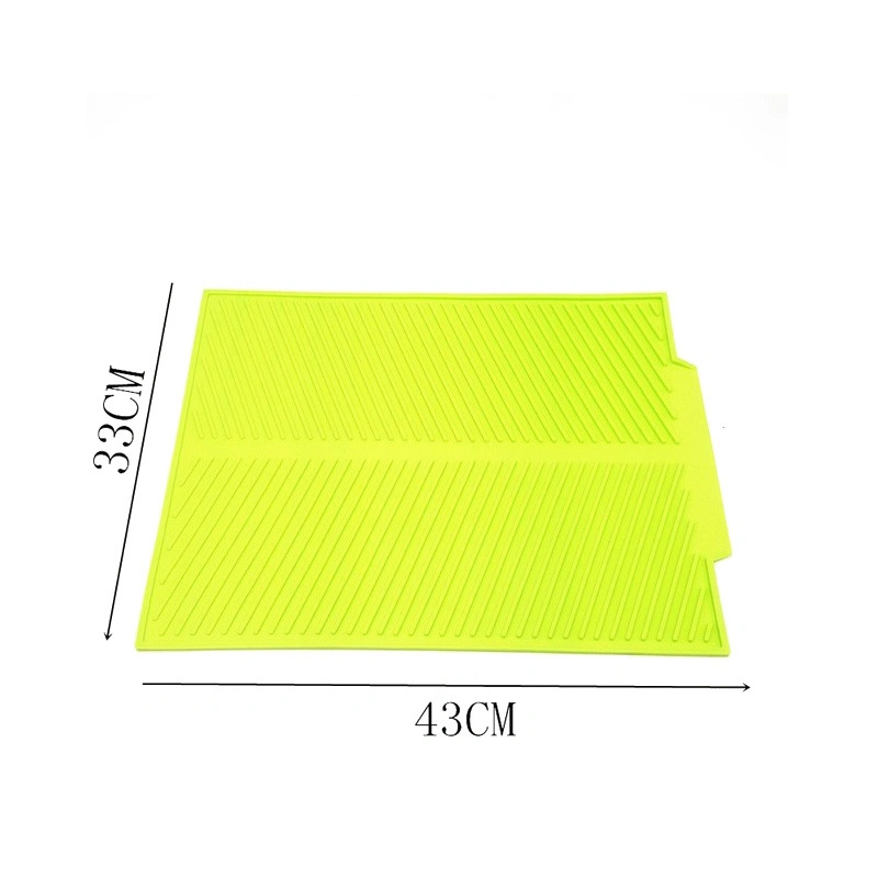 Silicone Dish Drying Mat Flume Folding Draining Mat, Rectangle Drain Mat Drying Dishes Pad Heat Resistant Non-Slip Tray Drain Mat Countertop Protection Esg11888