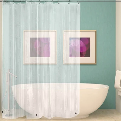 방수 EVA 투명 흰색 인쇄 샤워 커튼 PEVA 욕실 플라스틱 목욕 커튼
