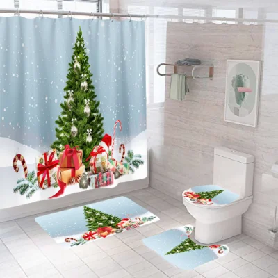 안티와 욕실에 대한 크리스마스 인쇄 샤워 커튼